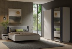 Čalouněná postel ALTO s úložným prostorem 160 × 200 cm – antracit / kašmír