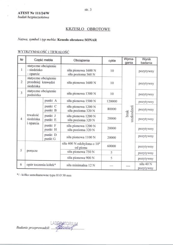 Kancelárska stolička SONAR čierna