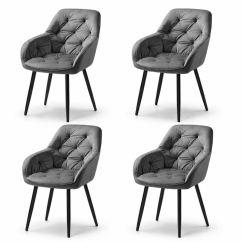 Set 4 kusov jedálenské stoličky / kreslá CHERRY prémium sivá