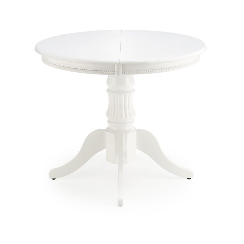 Rozkladací jedálenský stôl WILLIAM 90(124)x90 biely