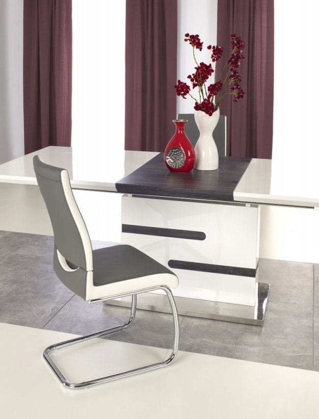 Rozkládací jídelní stůl MONACO 160(220)x90 šedý/bílý