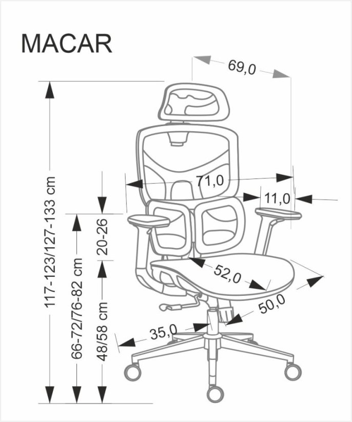 Kancelárska stolička MACAR čierna
