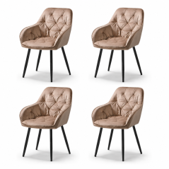 Set 4 kusy jídelní židle / křesla CHERRY prémium béžová