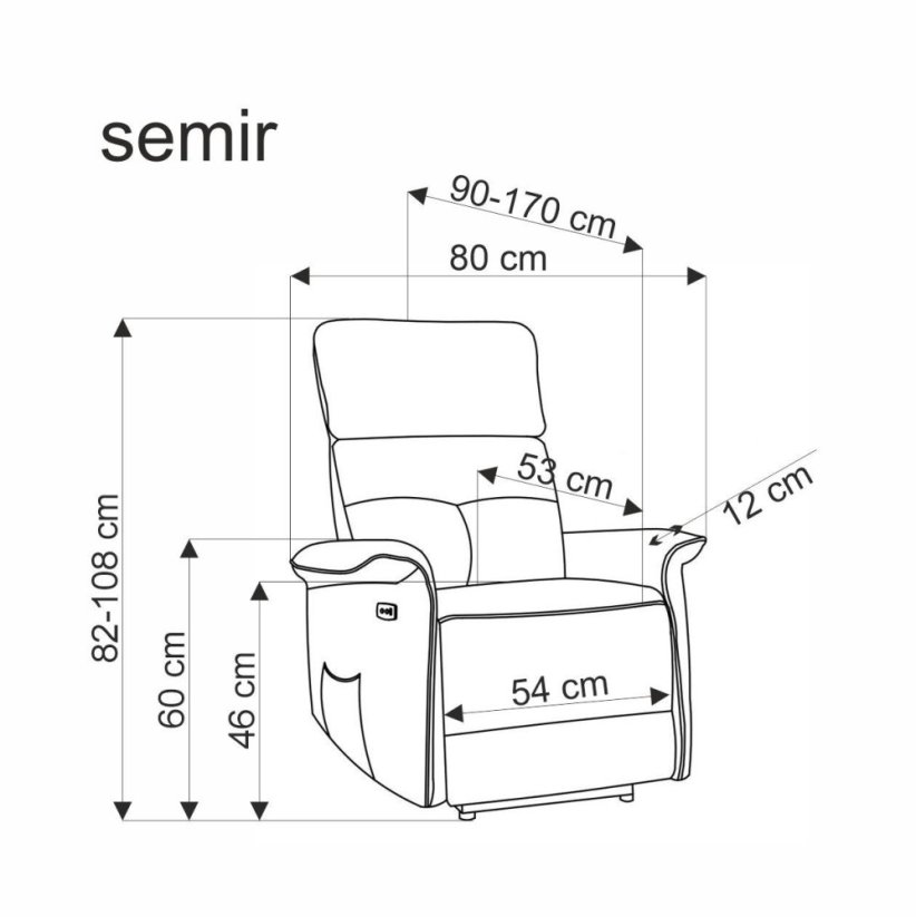 Relaxačné kreslo SEMIR 2 čierne
