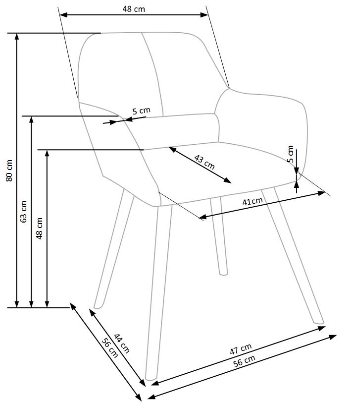 Jídelní židle / křeslo K283 šedé