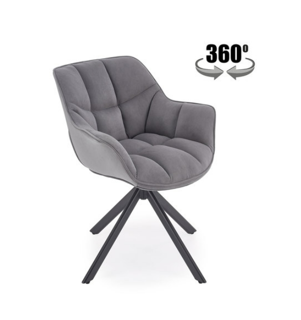 Čalúnené jedálenské kreslo K610 sivá