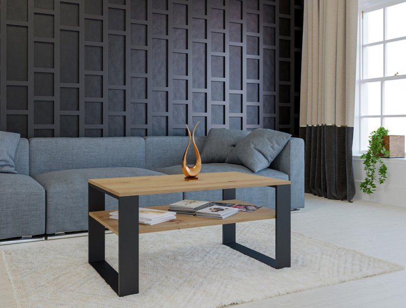 Konferenčný stolík Sava 1 dub artisan/čierna