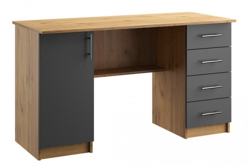 Pracovný stôl OFFICE KIT 3 pravý dub apaláčsky/sivá