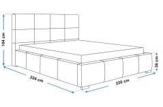 Čalouněná postel BED 7 200x200 modrá