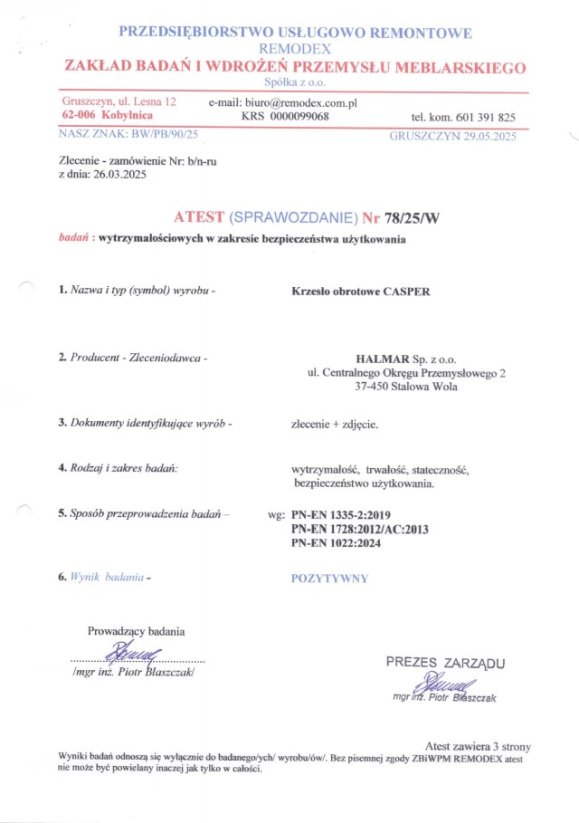 Kancelárska stolička CASPER čierna